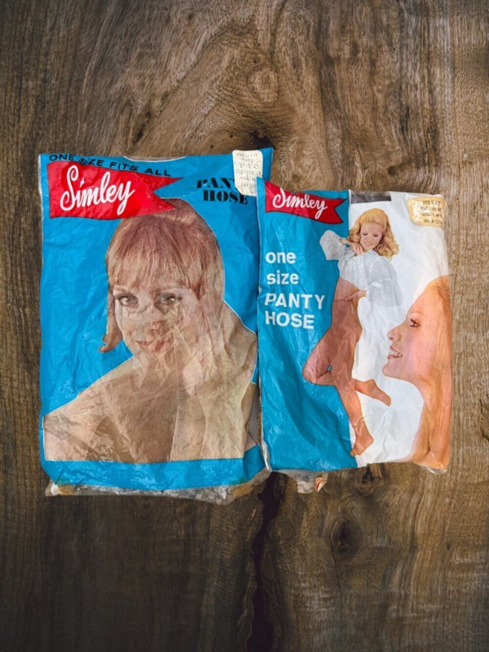 Vintage Simley Pantyhose Lot of 2 NOS One Size First Quality Seamless 1960s 70s
